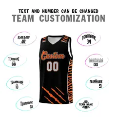 Black Tiger Claw Pattern Sports Uniform Basketball Jersey 4