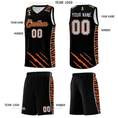 Black Tiger Claw Pattern Sports Uniform Basketball Jersey 5
