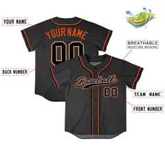 Black Vintage Denim Baseball Jersey 4