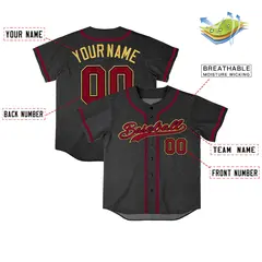 Black Vintage Denim Baseball Jersey 4