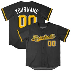 Black Vintage Denim Baseball Jersey for Men Women Boy