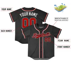 Black Vintage Denim Baseball Jersey 4