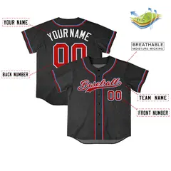 Black Vintage Denim Baseball Jersey 4