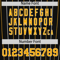 Black White and Yellow Bi-Color Stripes Baseball Jersey 4