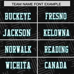 Black White-Aqua Graffiti Line Football Jersey 3