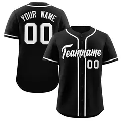 Black White Authentic Classic Pullover Baseball Jersey 12