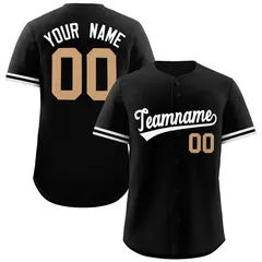 Black White Authentic Full-Button Baseball Jersey 1