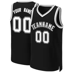 Black White-Black Classic Basketball Jersey