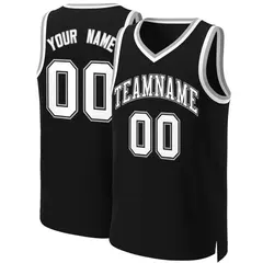 Black White-Black Classic Basketball Jersey