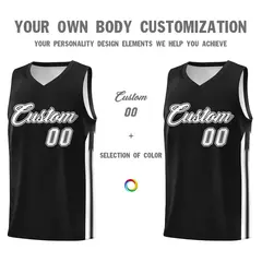 Black White-Black Classic Basketball Jersey Set 3