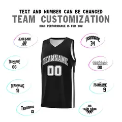 Black White-Black Classic Basketball Jersey Set 4