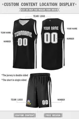 Black White-Black Classic Basketball Jersey Set 2