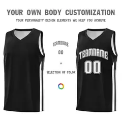 Black White-Black Classic Basketball Jersey Set 3