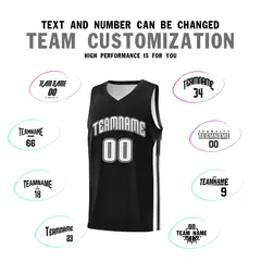 Black White-Black Classic Basketball Jersey Set 4