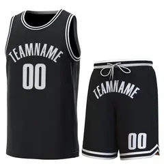 Black White-Black Classic Sets Basketball Jersey 1
