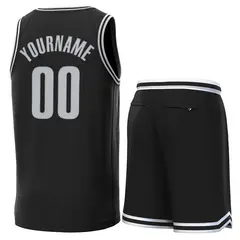 Black White-Black Classic Sets Basketball Jersey 3