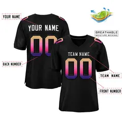 Black White-Black Gradient Fashion Outdoor Football Jersey 2