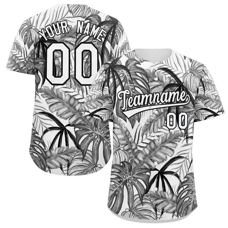 Black White-Black Graffiti Authentic Baseball Jersey