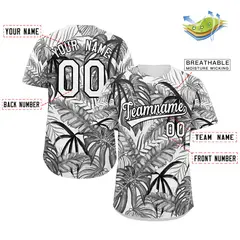 Black White-Black Graffiti Authentic Baseball Jersey 2