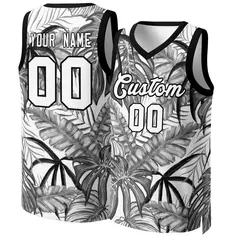 Black White-Black Graffiti Pattern Mesh Basketball Jersey