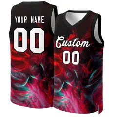 Black White-Black Graffiti Pattern Mesh Basketball Jersey