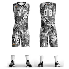 Black White-Black Graffiti Pattern Mesh Basketball Jersey