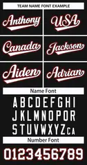 Black White Black-Red Classic Hockey Jersey 3