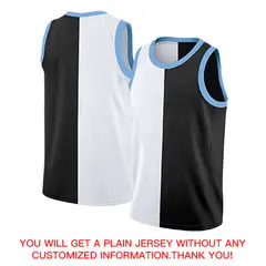 Black White-Blue Split Fashion Basketball Jersey 4