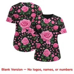 Women's Black White Breast Cancer Awareness Pink Ribbon Baseball Jersey 7