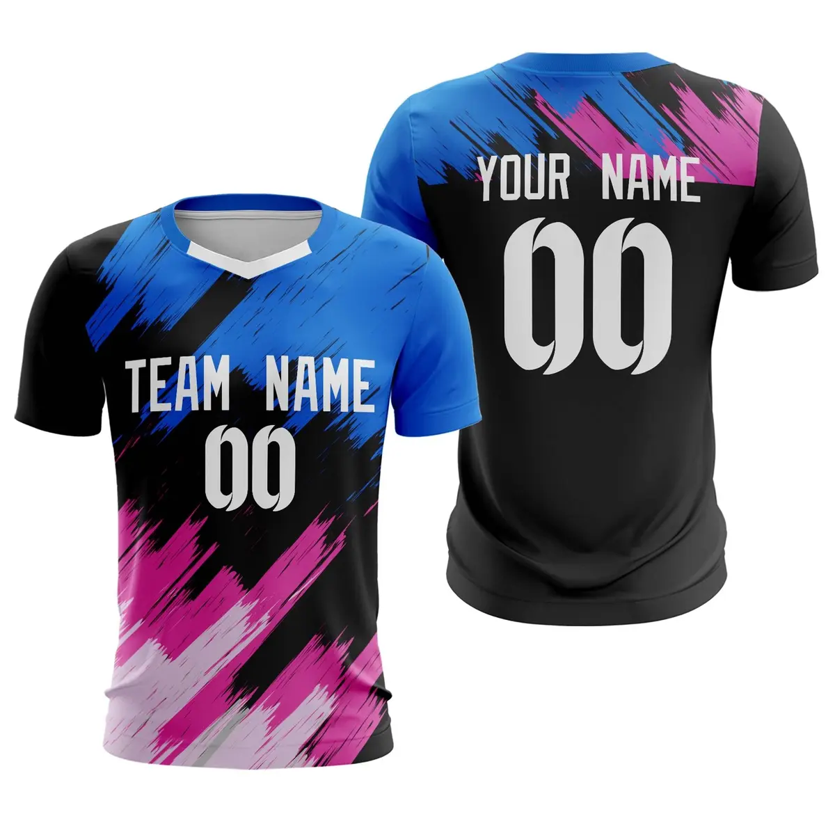Black White Breathable Athletic Soccer Jersey