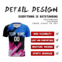 Black White Breathable Athletic Soccer Jersey 2