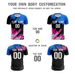 Black White Breathable Athletic Soccer Jersey 5