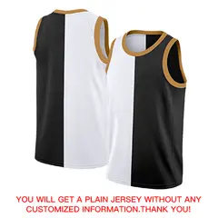 Black White-Brown Split Fashion Basketball Jersey 4