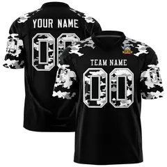 Black White Camo Authentic Football Jersey