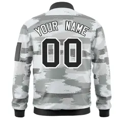 Black White Camo Varsity Full-Zip Letterman Bomber Jacket 4
