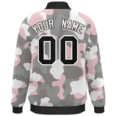 Black White Camo Varsity Letterman Bomber Jacket 4
