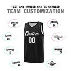 Black White Chest Slash Pattern Basketball Uniform Jersey 3