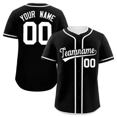 Black White Classic Authentic Baseball Jersey