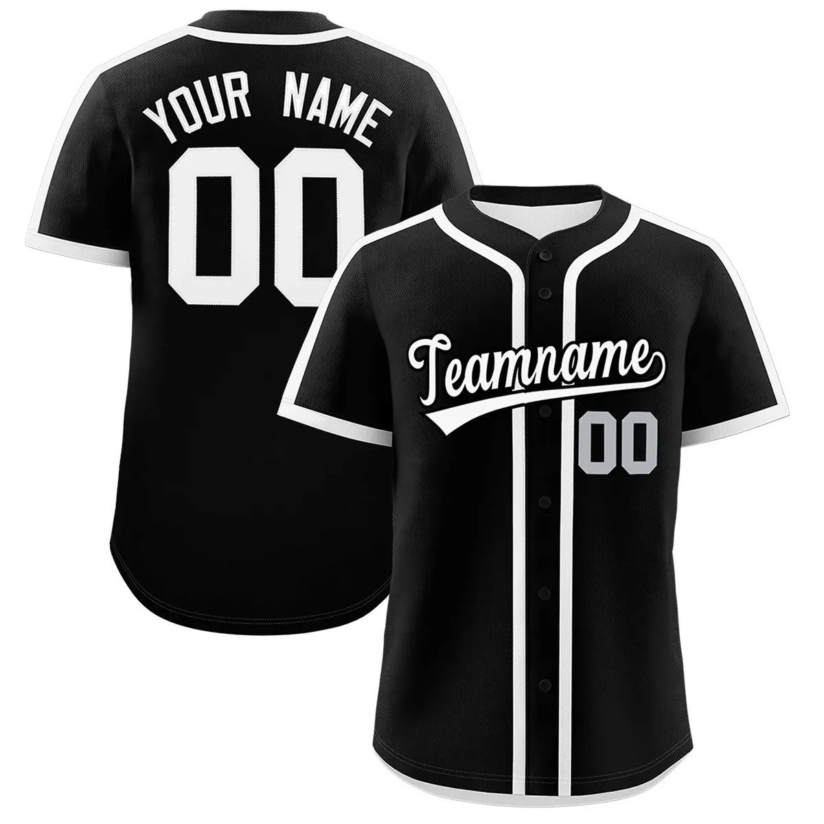Black White Classic Authentic Baseball Jersey