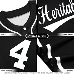 Black White Classic Authentic Baseball Jersey For Women 3