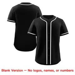 Black White Classic Authentic Baseball Jersey For Women 4