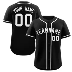 Black White Classic Authentic Baseball Jersey For Women 9