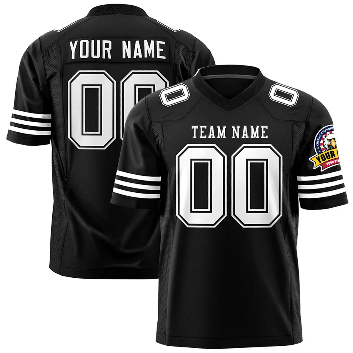 Black White Classic Authentic Football Jersey