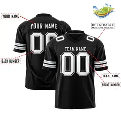 Black White Classic Authentic Football Jersey 2