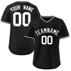 Black White Classic Authentic Pullover Baseball Jersey