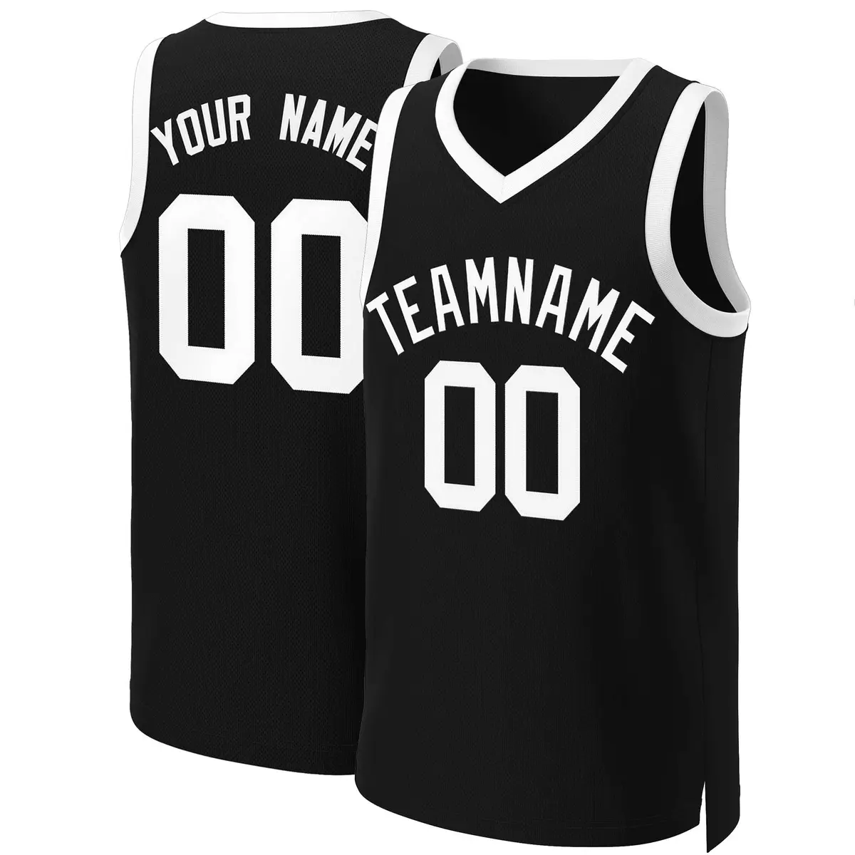 Black White Classic Basketball Jersey