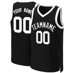 Black White Classic Basketball Jersey 1