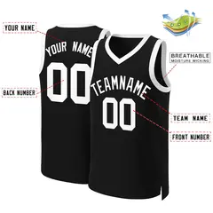 Black White Classic Basketball Jersey 2