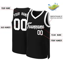 Black White Classic Basketball Jersey 2