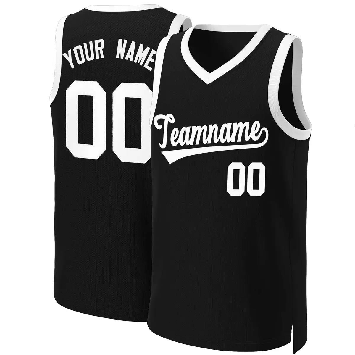 Black White Classic Basketball Jersey